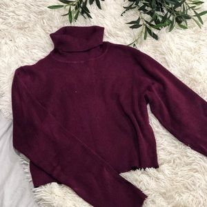 Cropped purple turtleneck
